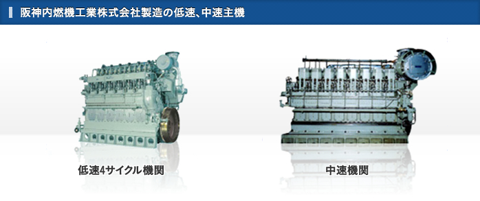 阪神内燃機工業株式会社製造の低速、中速主機